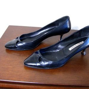 Auth Manolo Blahnik Black Kitten Heel 39.5 US 9